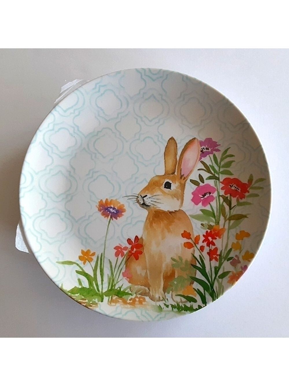 Rachel Ashwell Farmhouse 4pc Garden Bunny Melamine Plates New